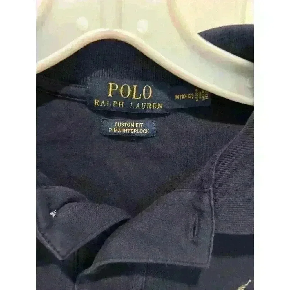 Boys Polo Ralph Lauren Navy Polo. Medium Size 10-12 Custom Fit